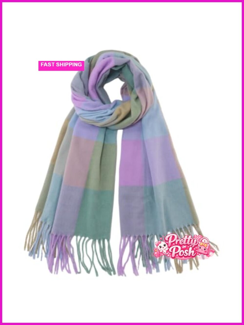 Soft Warm Plaid Shawl Wrap Winter Scarf for Women Men